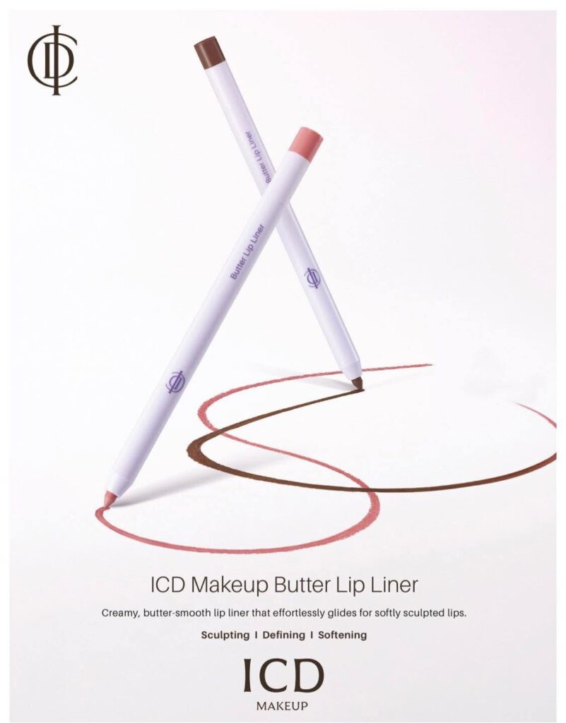 ICD Makeup Butter Lip Liners in Soft Pink and Rich Chestnut shades.