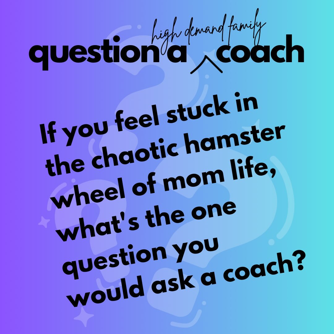 Yesterday we started a conversation around what women wish they could ask a coach.

Today’s question is for the moms who feel like they’re constantly running… but never quite catching up.

If this one resonates with you, we’d love to hear what comes to mind.

Sometimes just saying it out loud is the first step toward finding a better way forward.

Again, DM me if you’d prefer. 

#questionacoach
@stephanie.pressley @care_and_glow_with_heidi